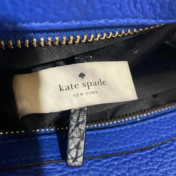 Kate spade blue white pebbled leather satchel handbag - Picture 13 of 15